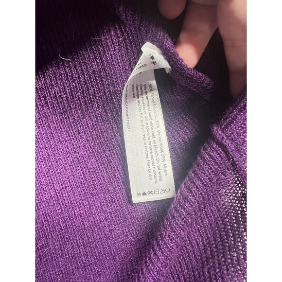 Eileen Fisher XS Purple Tencel Wool Alpaca Knit Top Sweater - Picture 6 of 7